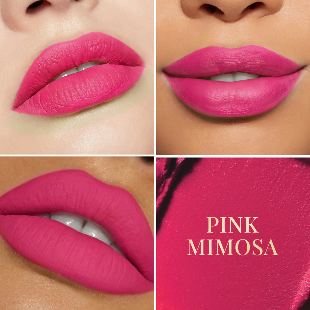 mCaffeine Shades Creamy Matte Kiss Bullet Lipstick Moisturizing Lightweight - Pink Mimosa