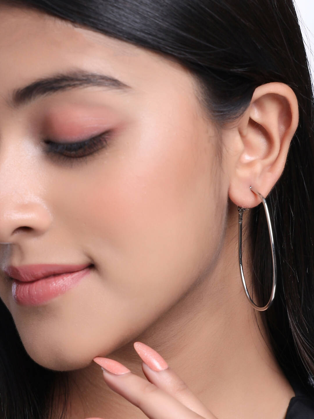 NVR Women Set of 2 Contemporary Hoop Earrings