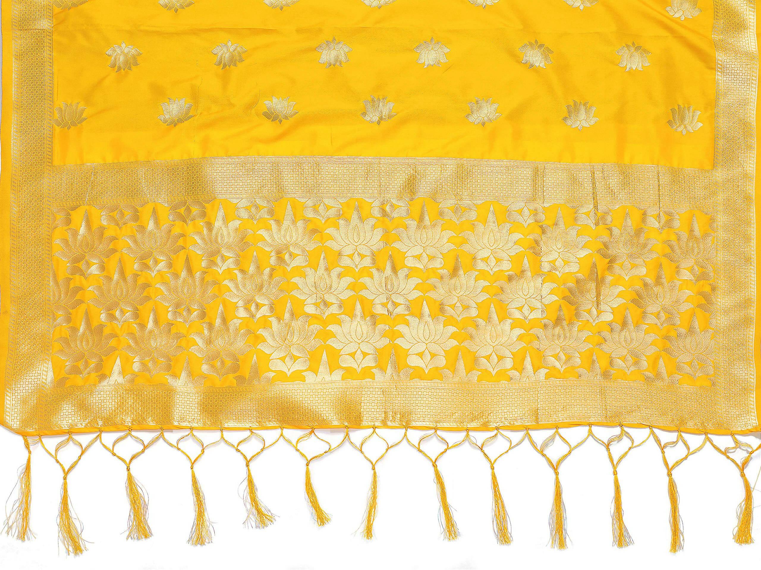 Mimosa Women's Gold Banarasi Art Silk Dupatta