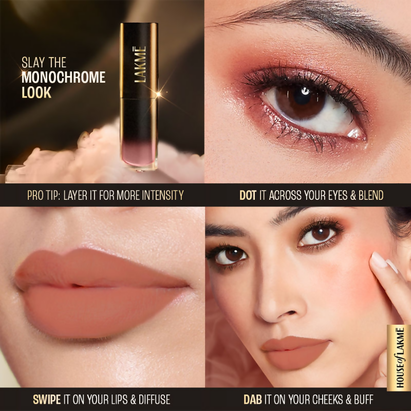 Lakme Xtraordin-Airy One-And-Done Lip, Eye & Cheek Tint - Toffee Touch