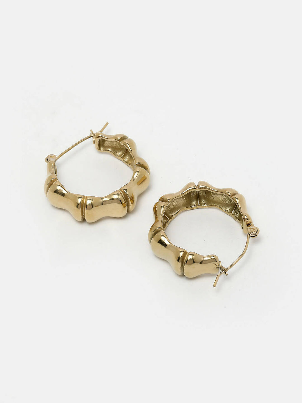 NVR Women Gold Circular Hoop Earrings