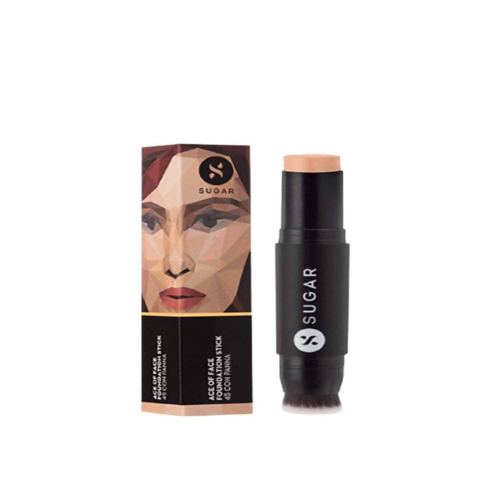 Sugar Ace Of Face Foundation Stick - Con Panna (Medium Tan, Golden Undertone)