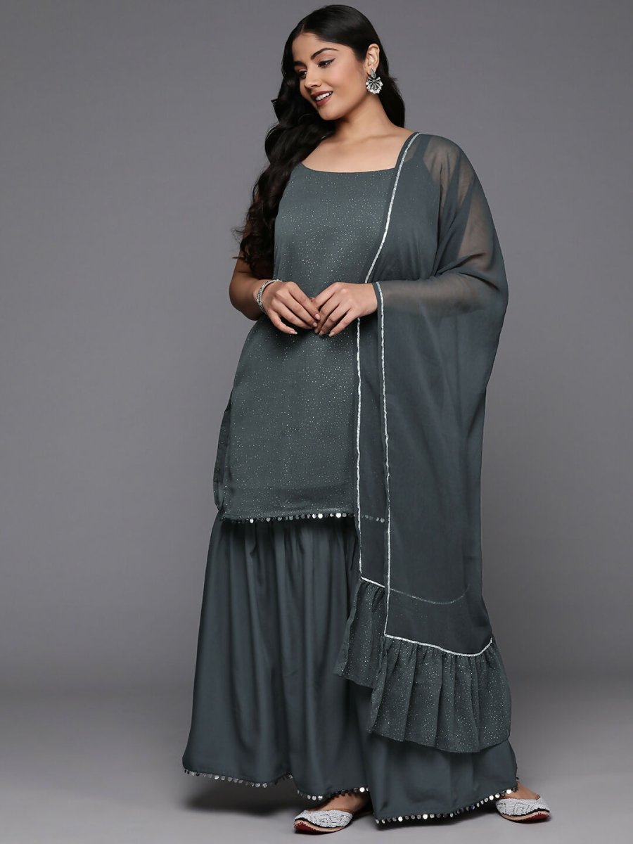 Ahalyaa Women's Traditional wear Kurta Set - Grey