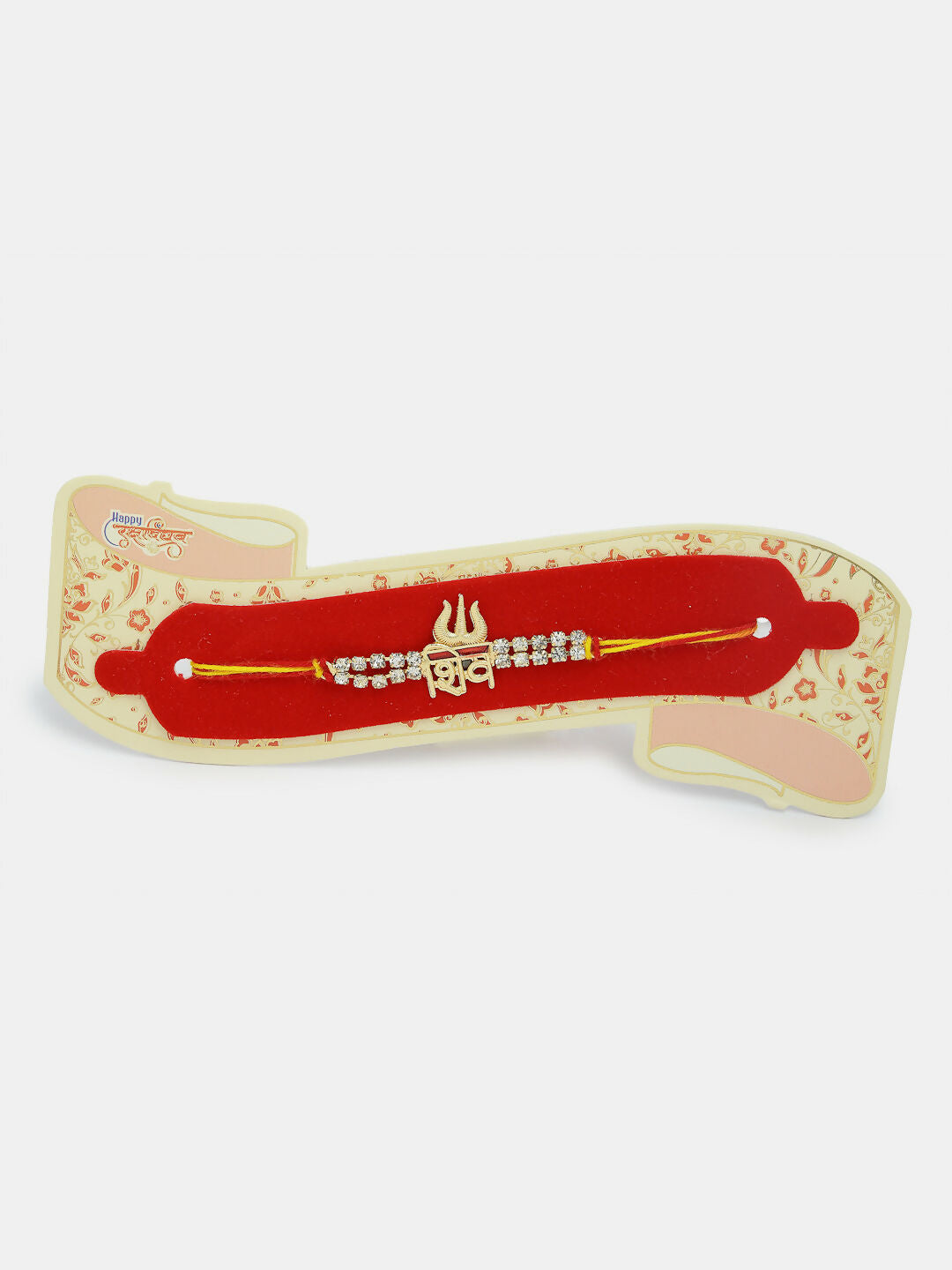 NVR Men Set of 4 Multicolor Stone-Studded Rakhi With Roli Chawal