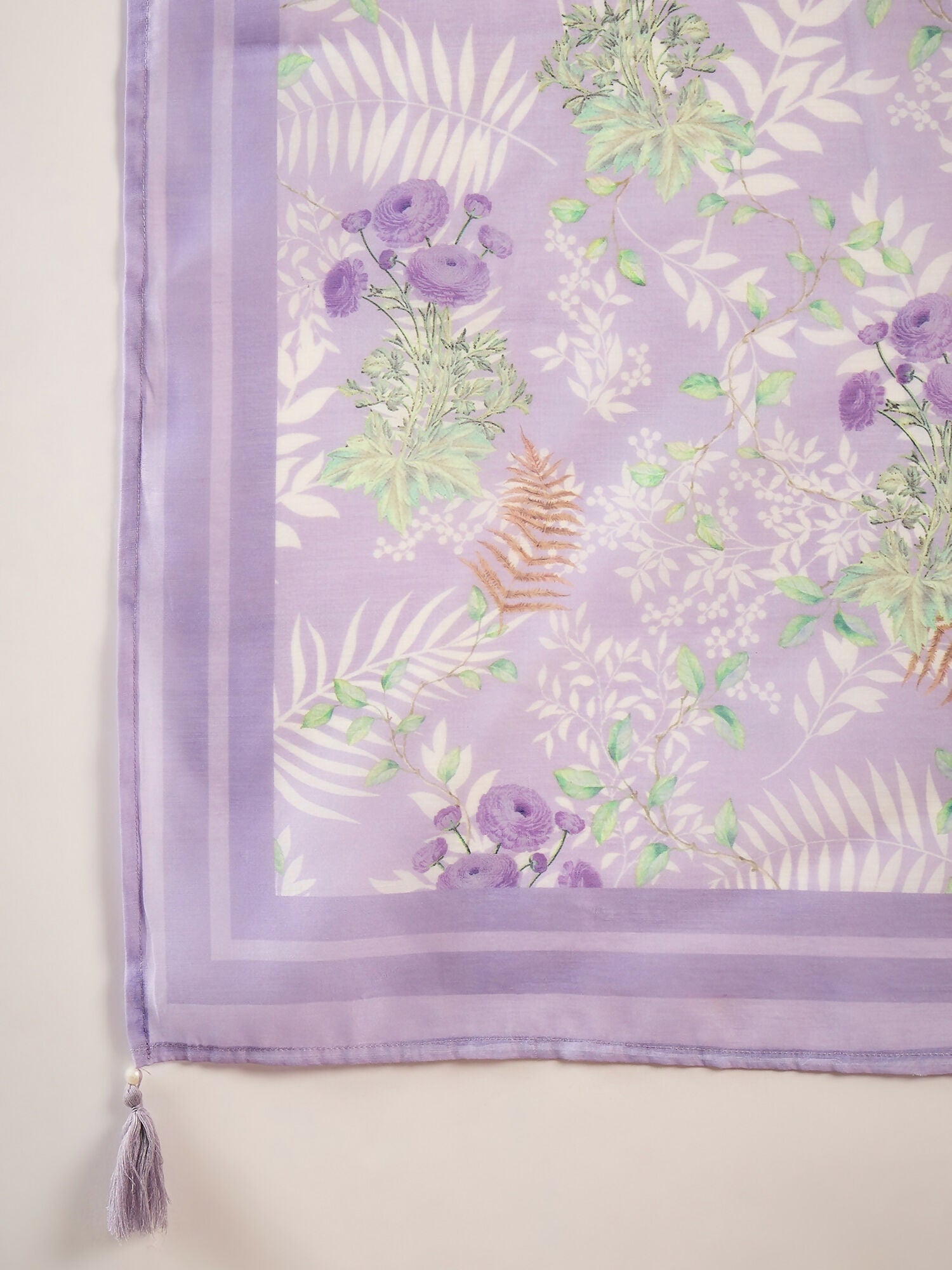 Lavender Crystal Organza schiffli embroidery Kurta With Trouser & Dupatta - Bhumi