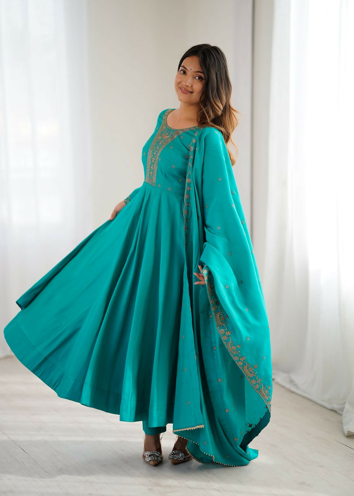 Joban Fashion Rama Kurta Set Chanderi Sequence Embroidery Work
