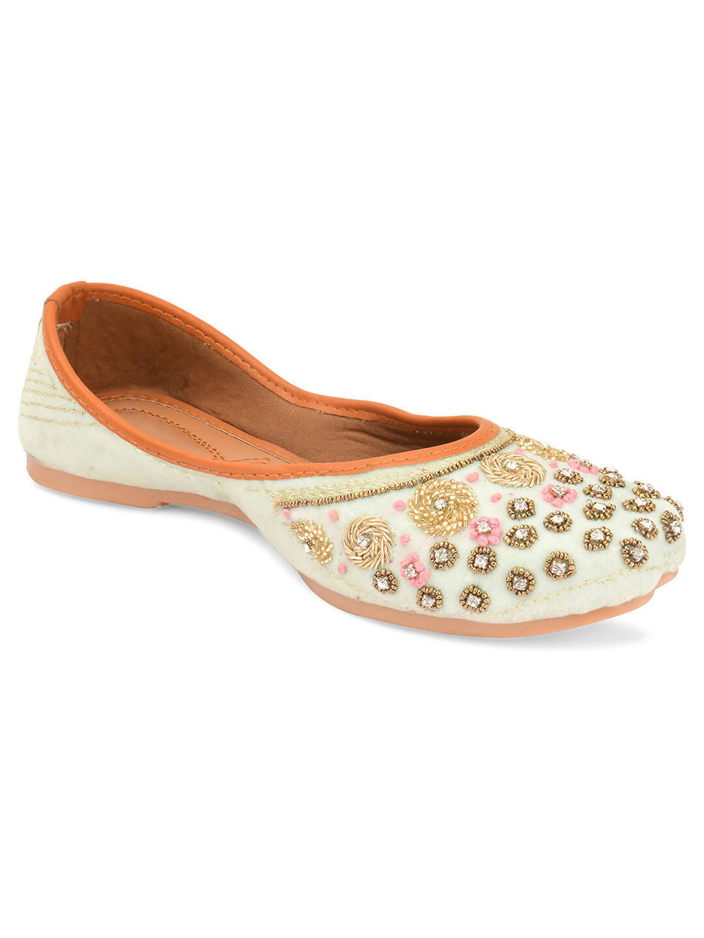 Desi Colour Women Indian Ethnic Footwear-Grey Emb
