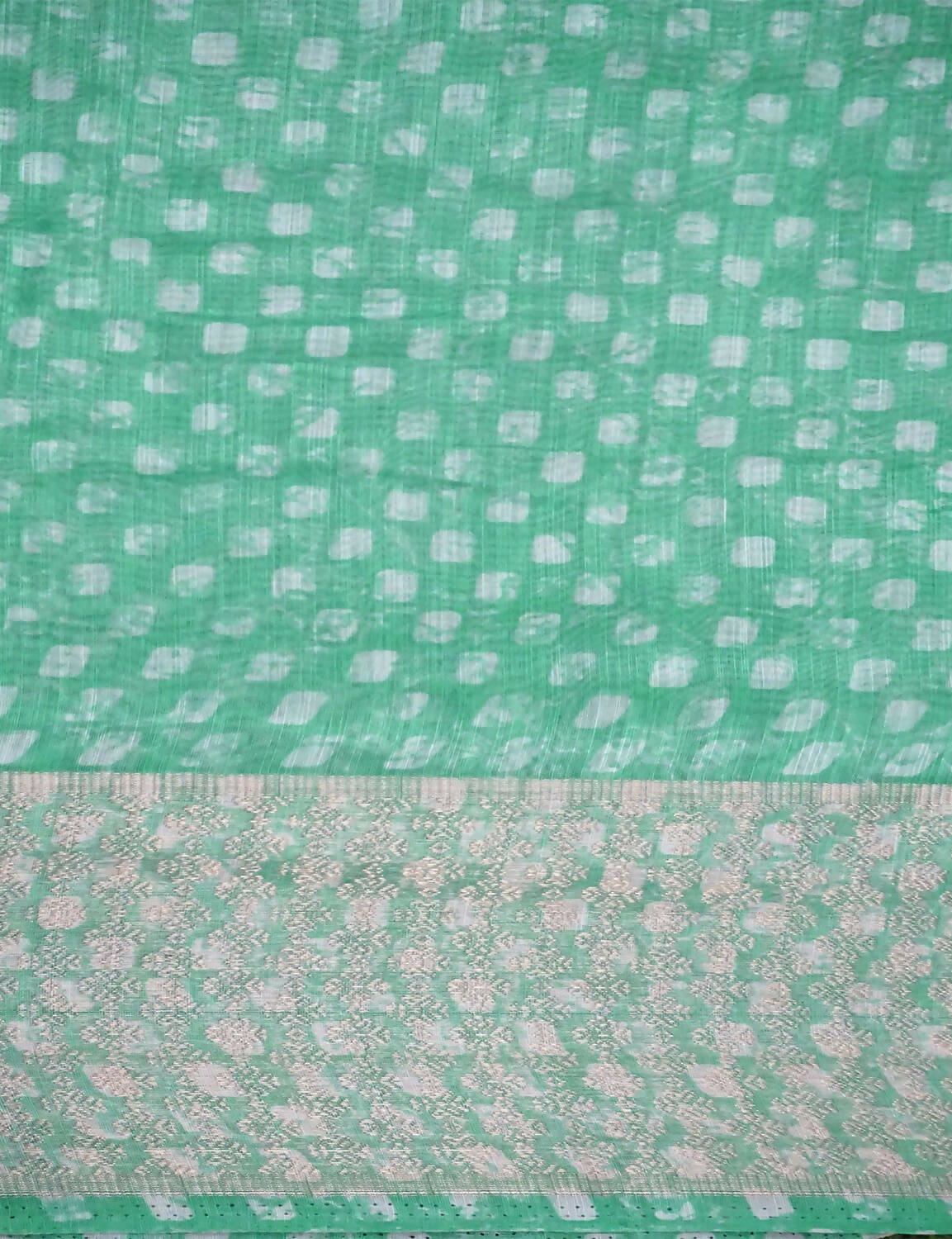 Shades Of Mint Green With Floral Design Semi Chanderi Saree By Gayathri Reddy Designer Studio