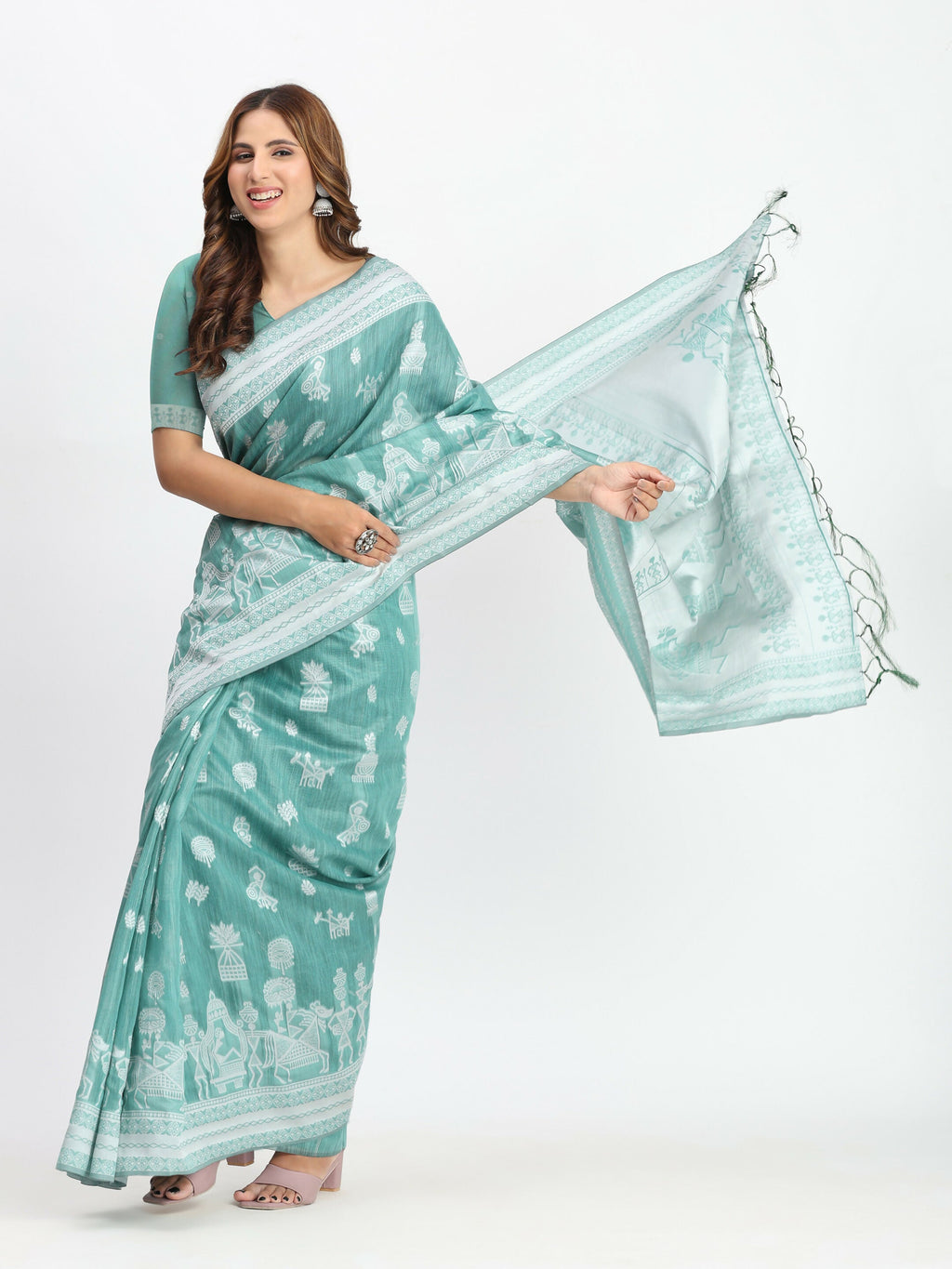 Shree Shyam Fashion Linen Cotton Mustard Saree