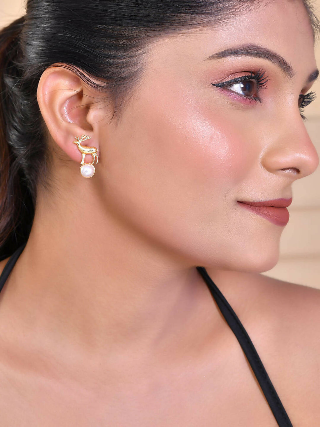 VOJ Women Gold Color stainless steel Earrings
