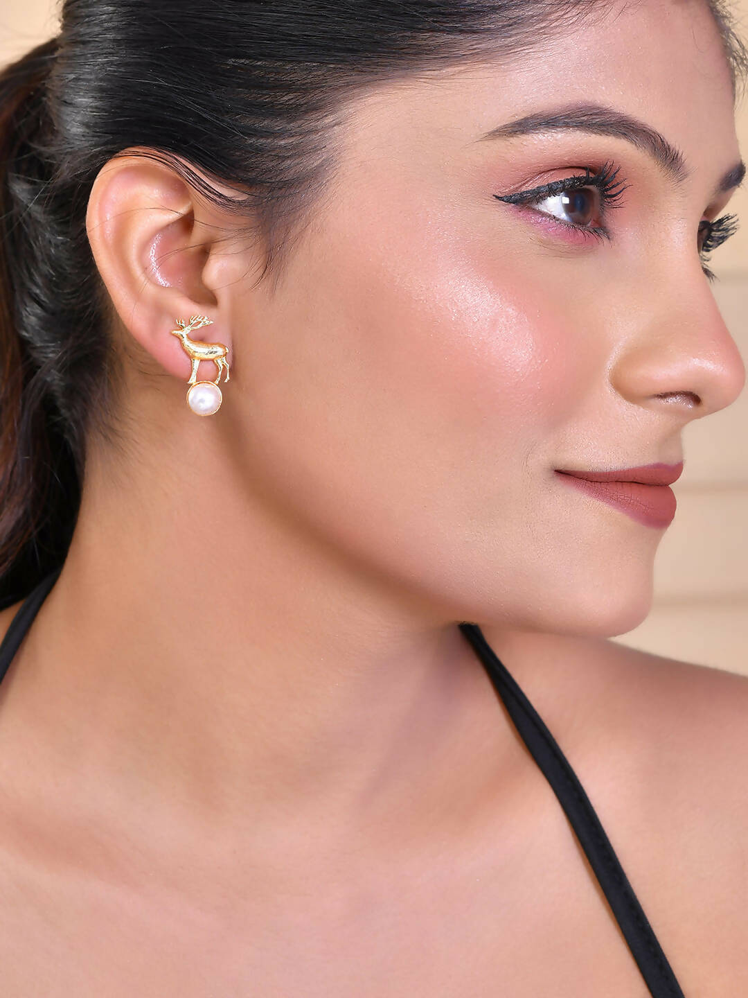 VOJ Women Gold Color stainless steel Earrings