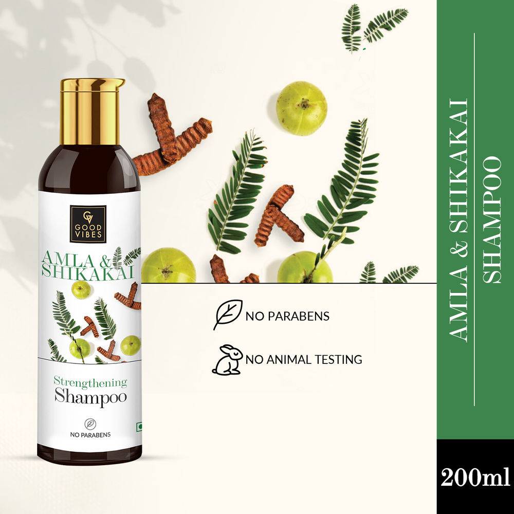 Good Vibes Amla Shikakai Strengthening Shampoo