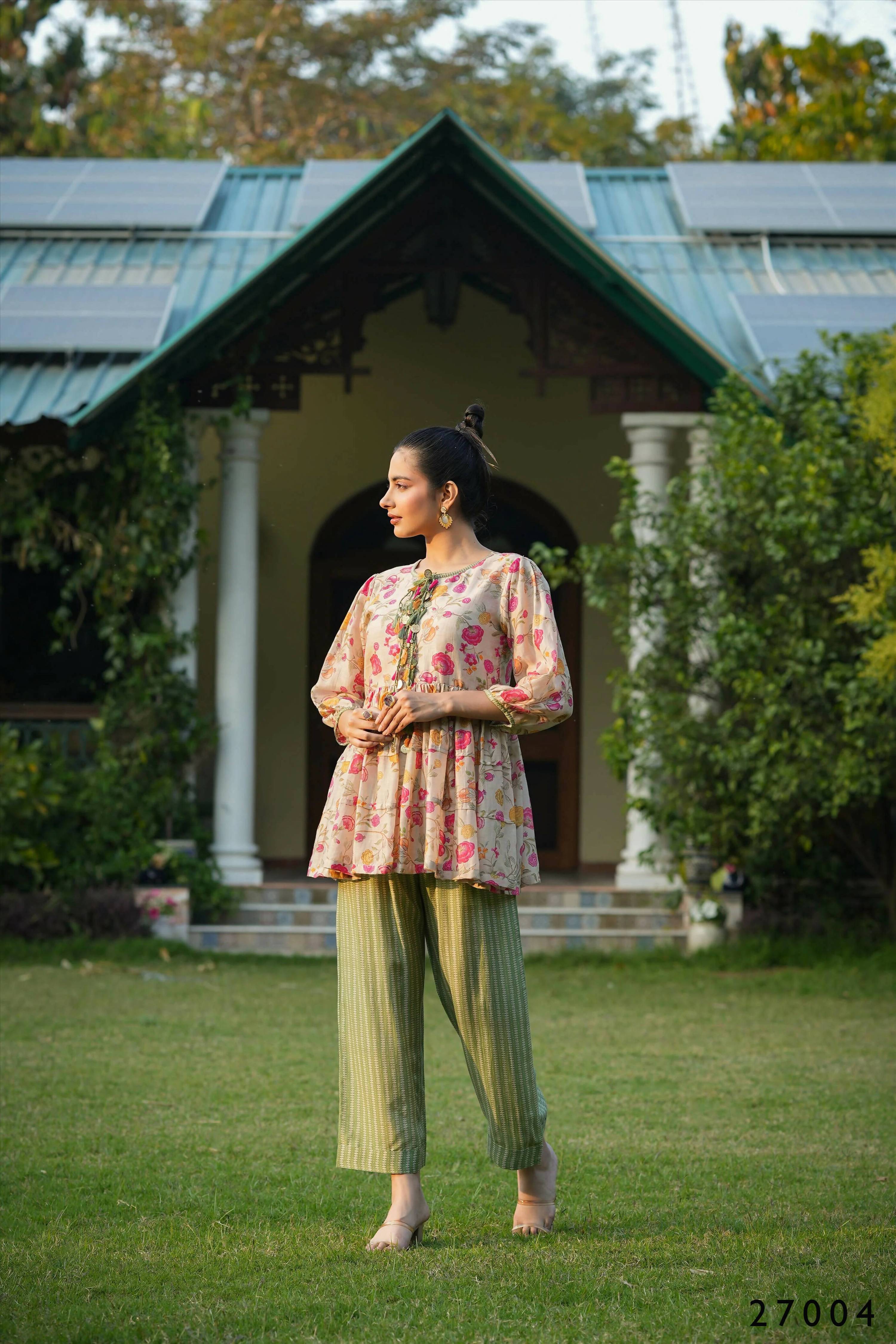 Women's Casual Fashionable Multi Mull Cotton co-ord set - Anya