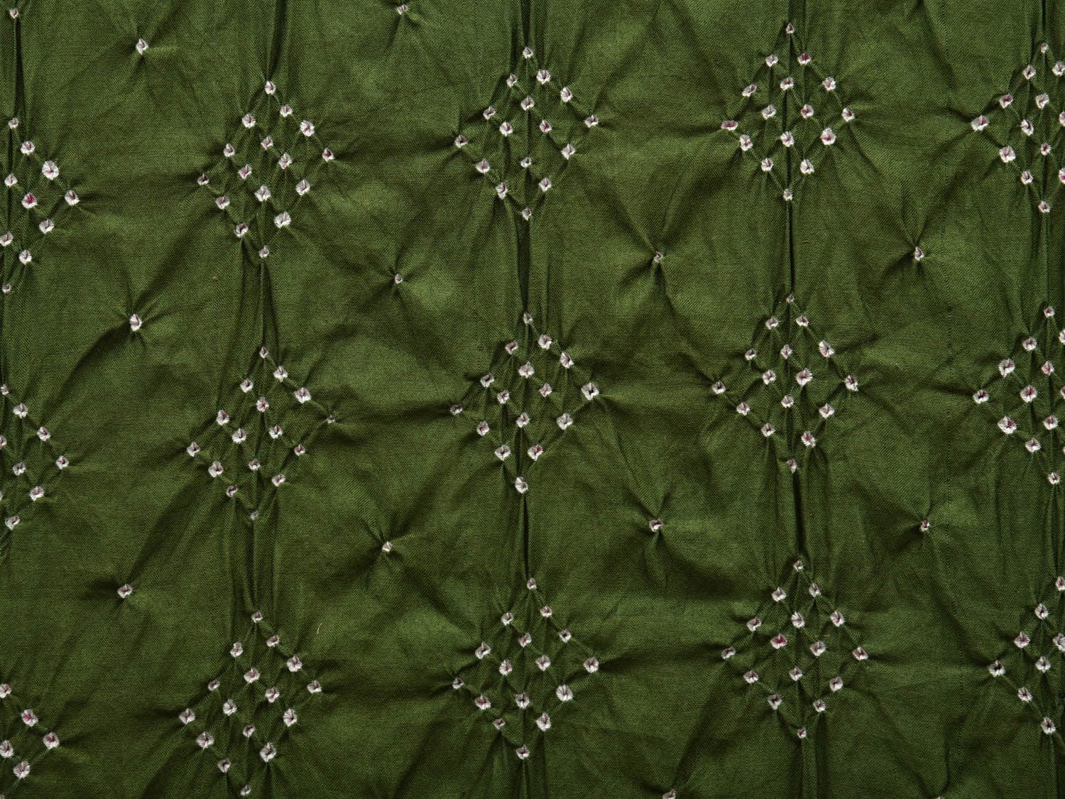 Green Bandhani Silk Handloom Stole with Mango Design - Global Threads