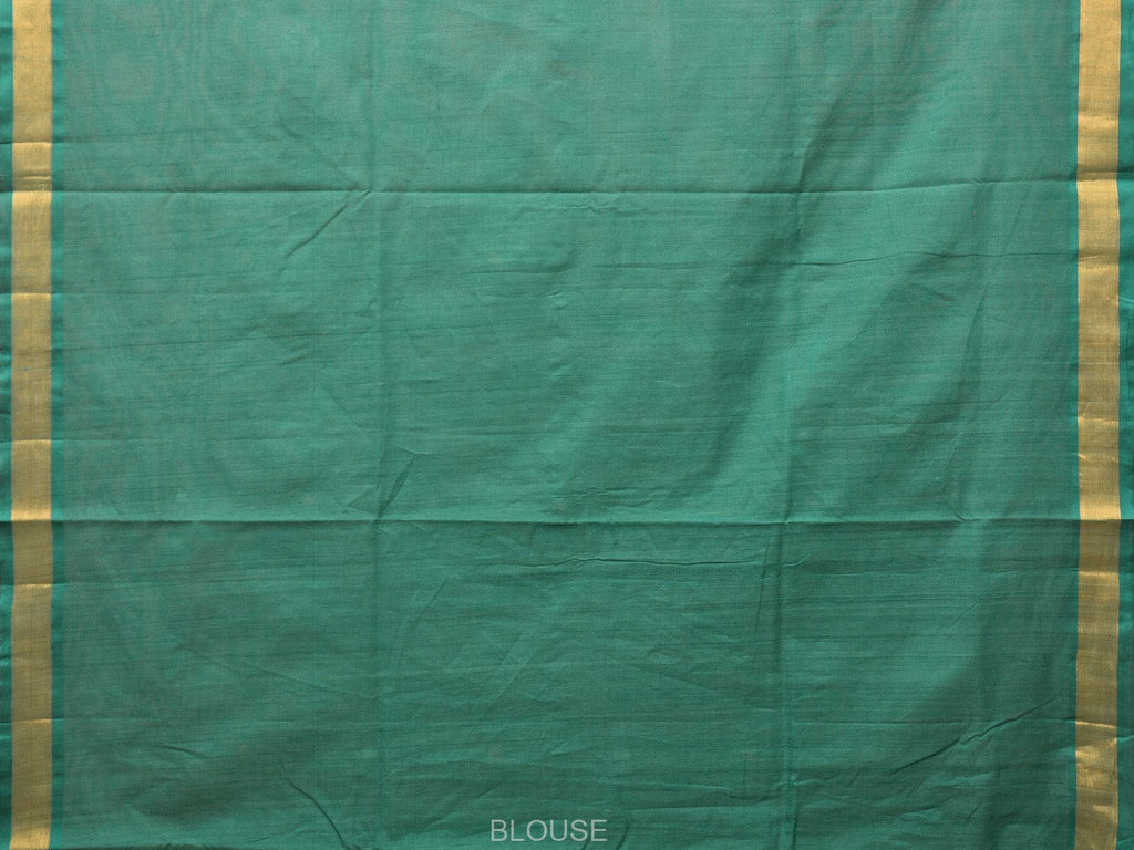 Green Uppada Cotton Handloom Saree with Grill Pallu Design - Global Threads