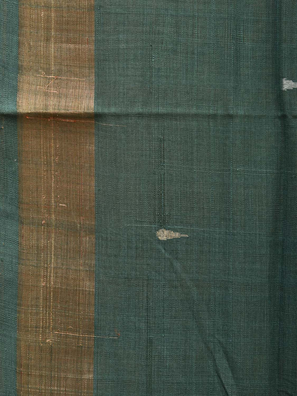 Green Uppada Cotton Handloom Saree with Karpur Pallu Design - Global Threads