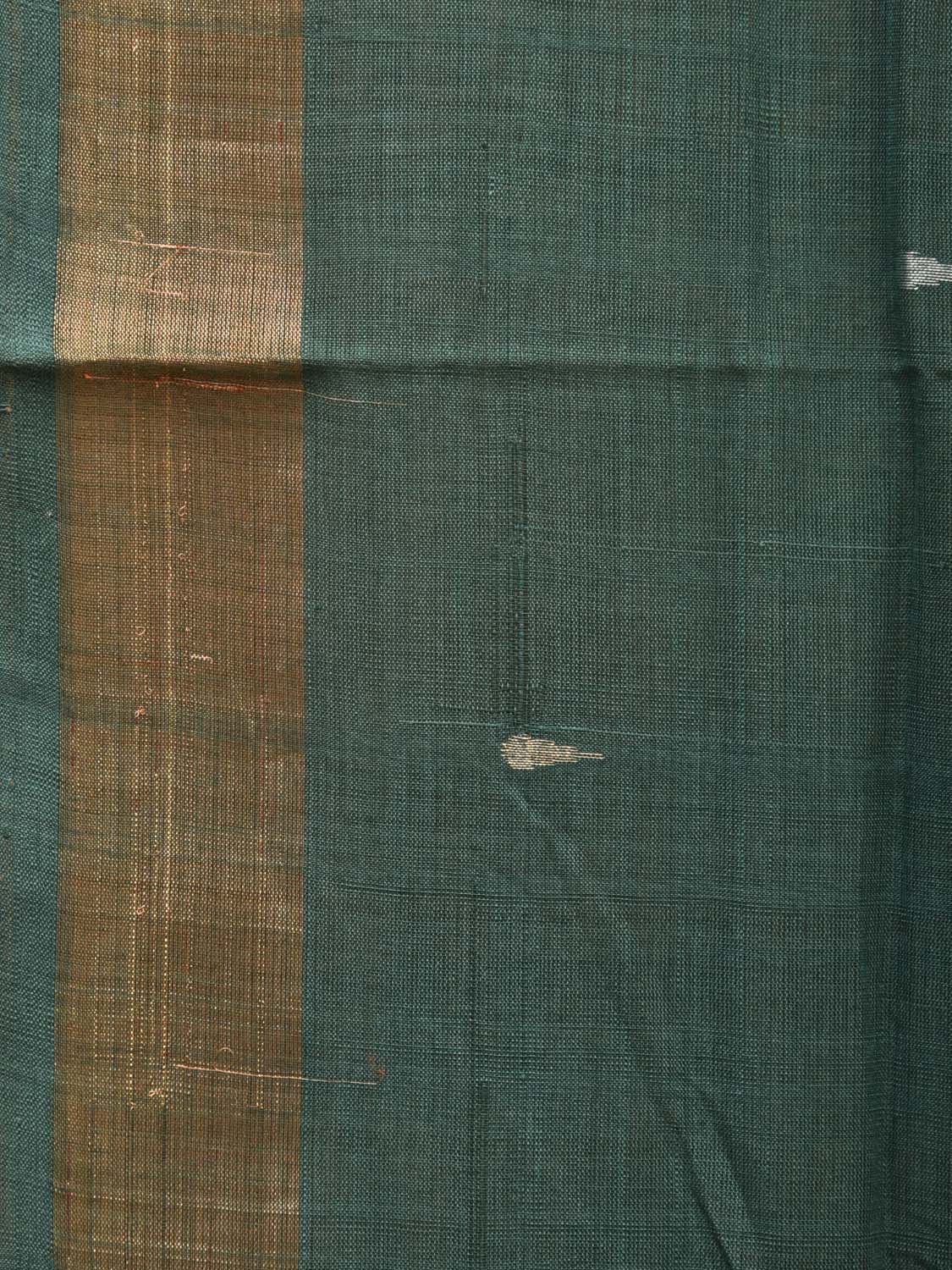 Green Uppada Cotton Handloom Saree with Karpur Pallu Design - Global Threads