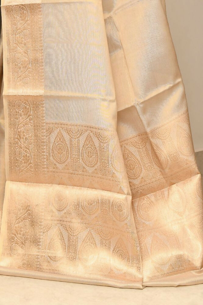 Joban Fashion Cream Saree Soft Tissue Plane