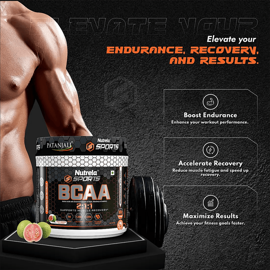 Patanjali Nutrela Sports BCAA Powder Spicy (Guava Flavour)