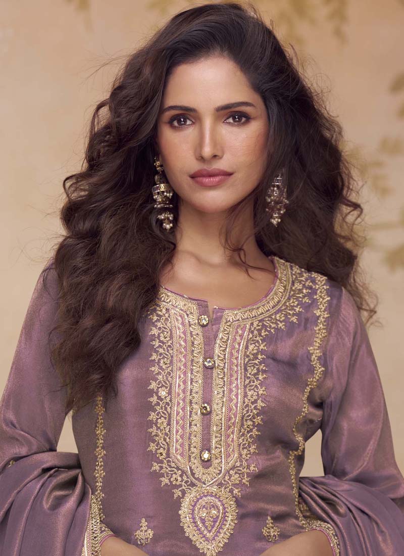Vegaa Fashion Onion Pink Simar Silk Embroidered Designer Salwar Suit
