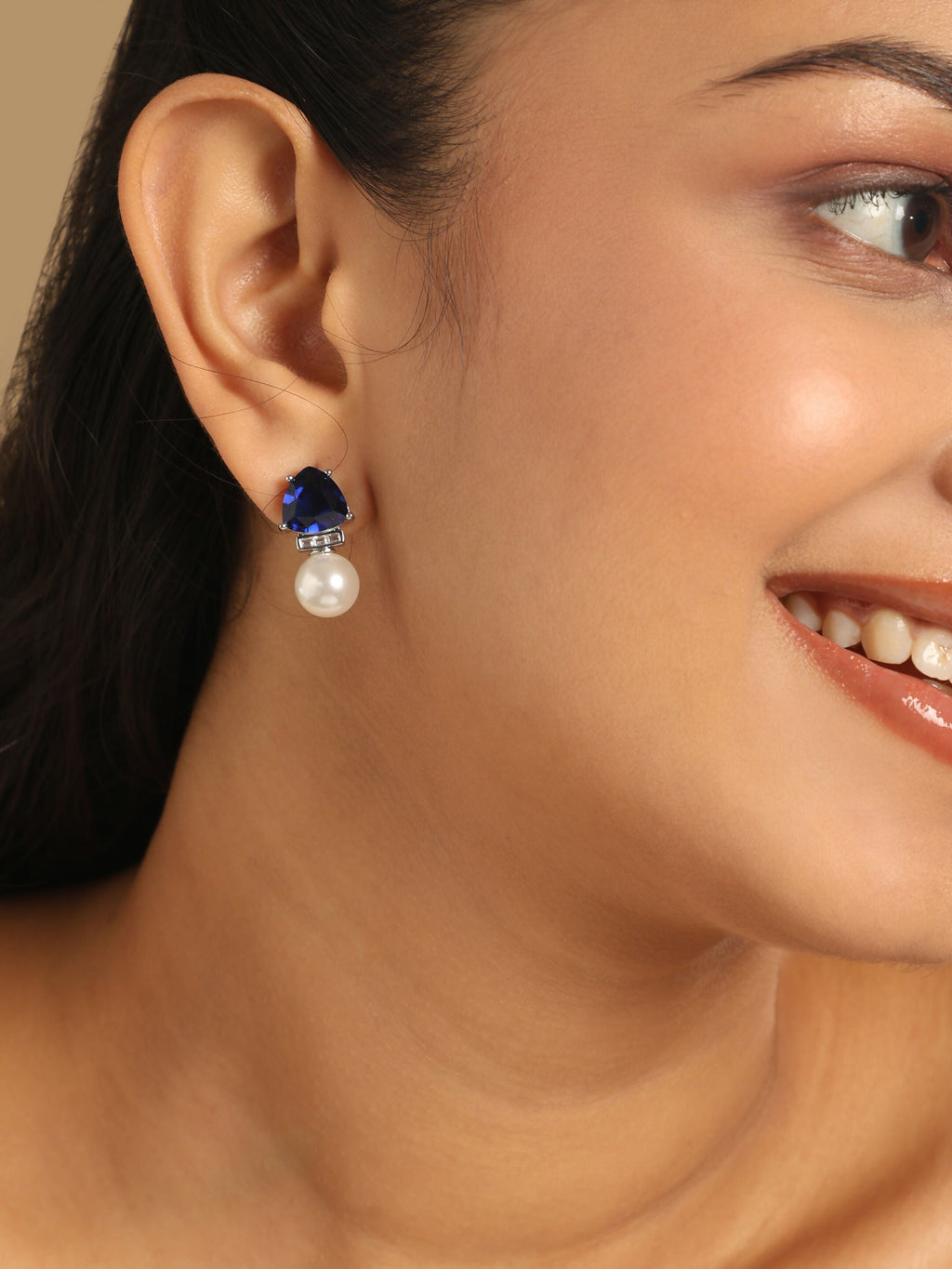 Nuyug Blue Stone Elegance Anti Tarnish Studs