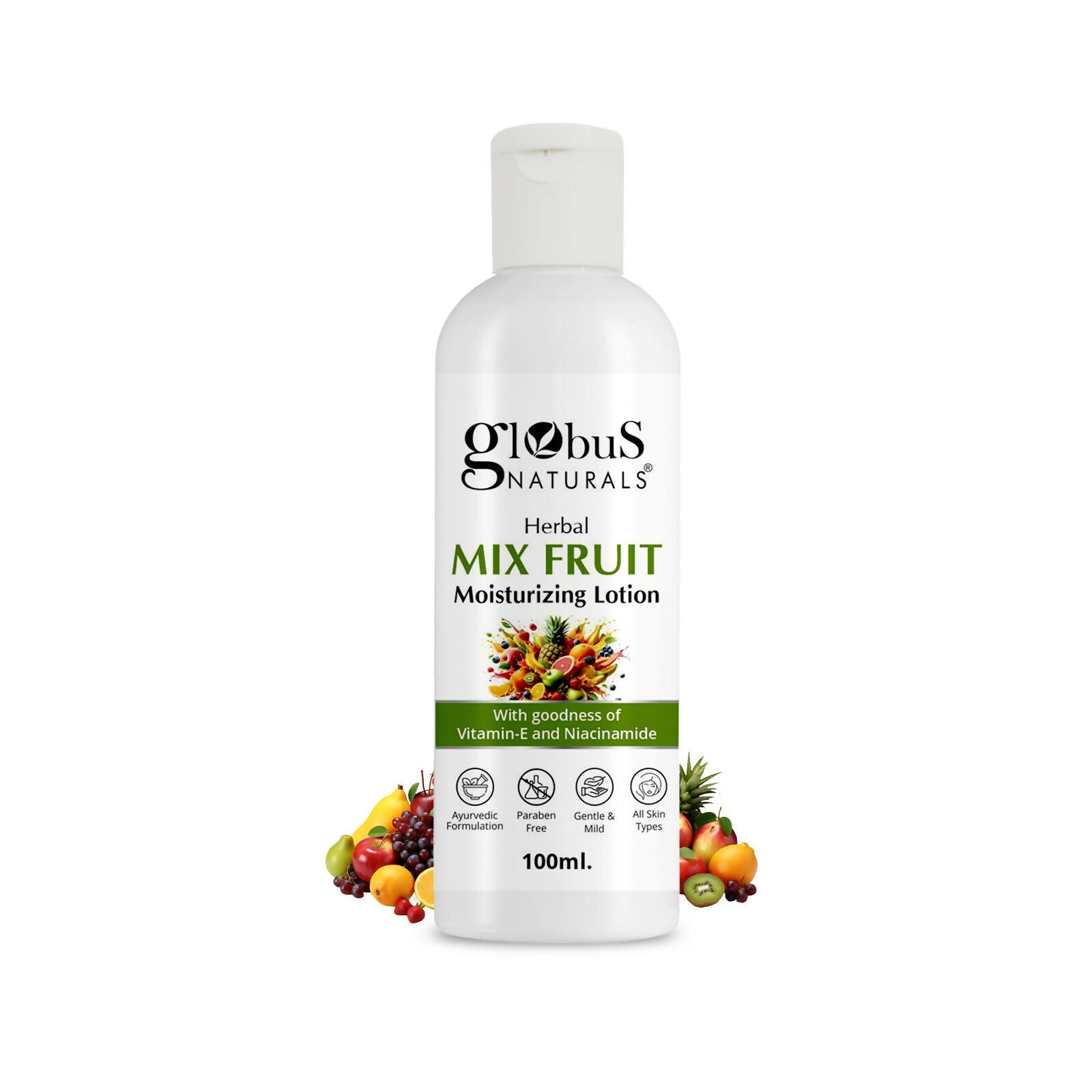 Globus Naturals Herbal Mix Fruit Moisturizing Body Lotion For Radiant, Glowing Skin, All Skin Types