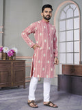 Pink Color Men Ready to Wear Kurta Set for Party Wear by Infinity Export
