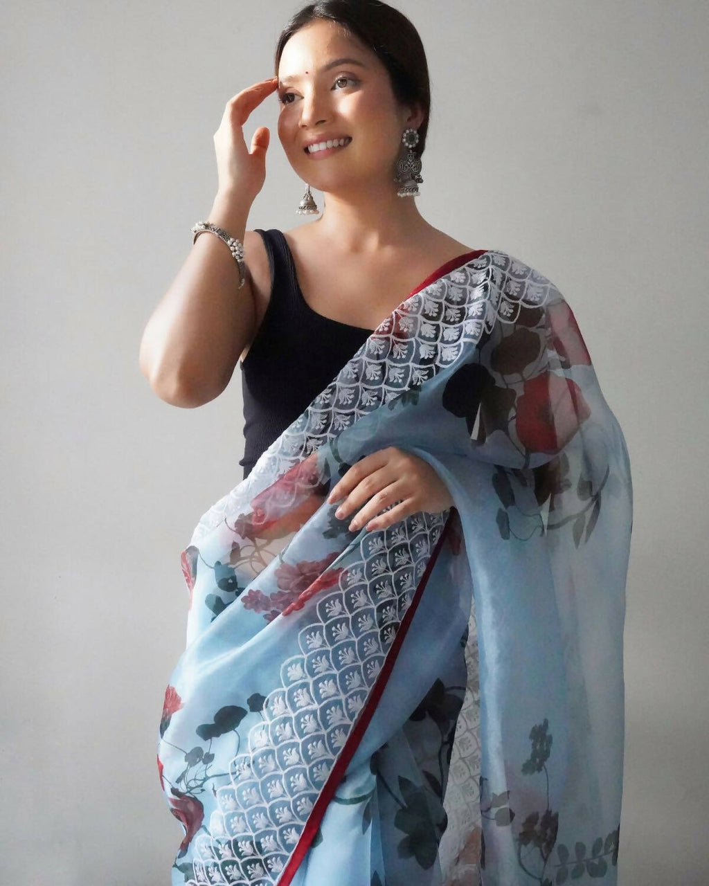 Vamsee Sky Organza Saree