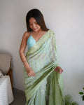 Vamsee Vani Green Georgette Saree