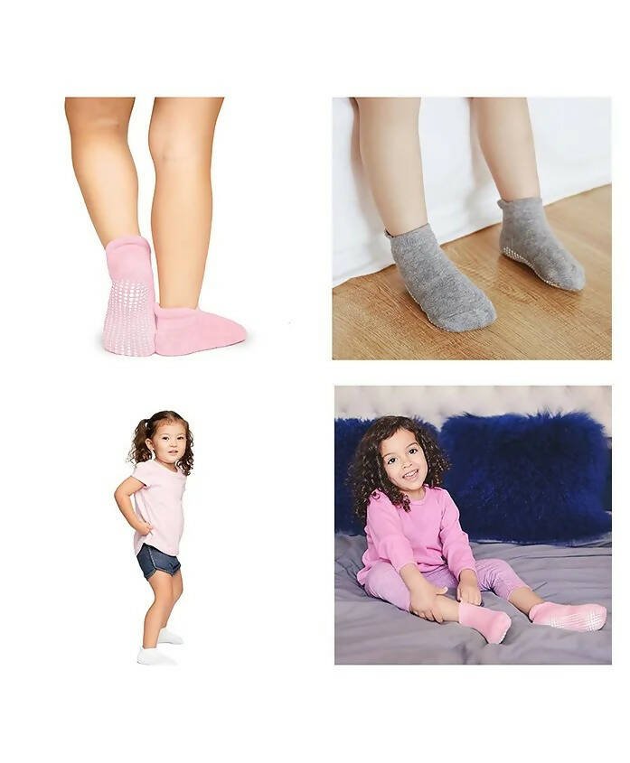 AHC Baby Boy's & Baby Girl's Ankle Length Anti Slip Socks