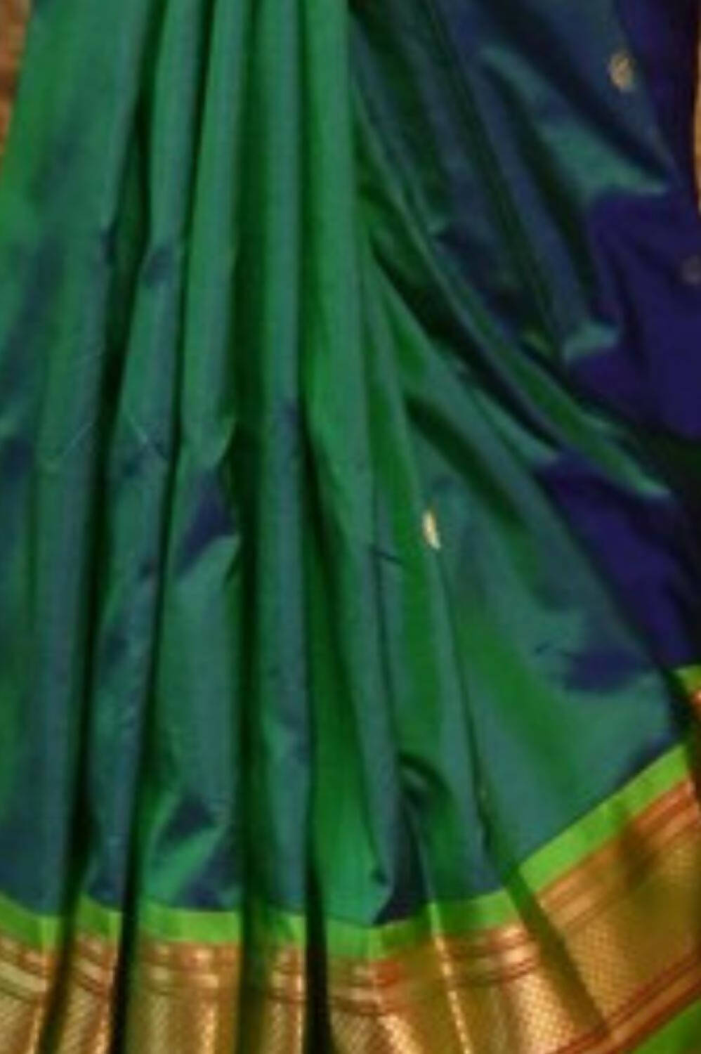 Very Much Indian Pure Silk Paithani - Dual Tone Blue Green