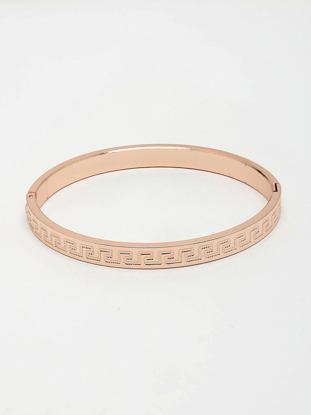 NVR Men's Rose Gold Stainless Steel Kada Bracelet