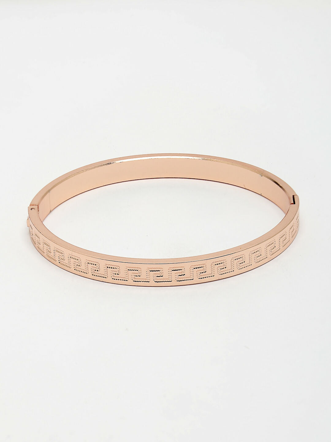 NVR Men's Rose Gold Stainless Steel Kada Bracelet