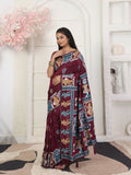Shree Shyam Fashion Silk Blend Wine Saree