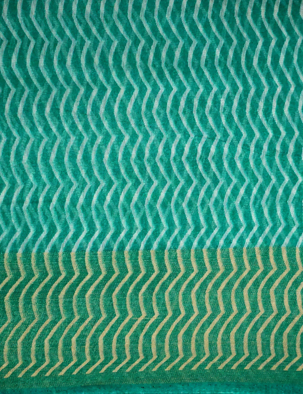 Shades Of Leaf Green With Lehariya Design Semi Chanderi Saree By Gayathri Reddy Designer Studio