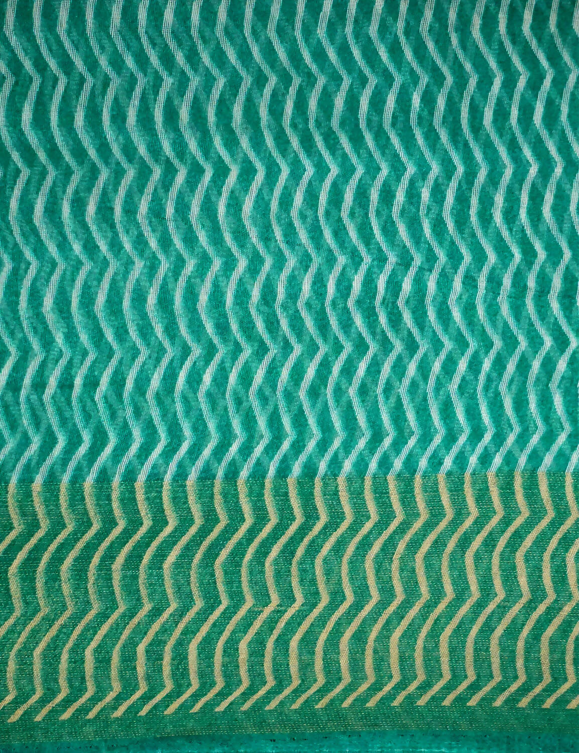 Shades Of Leaf Green With Lehariya Design Semi Chanderi Saree By Gayathri Reddy Designer Studio