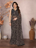 Partywear Designer Georgette Brown Fancy Saree - Durga