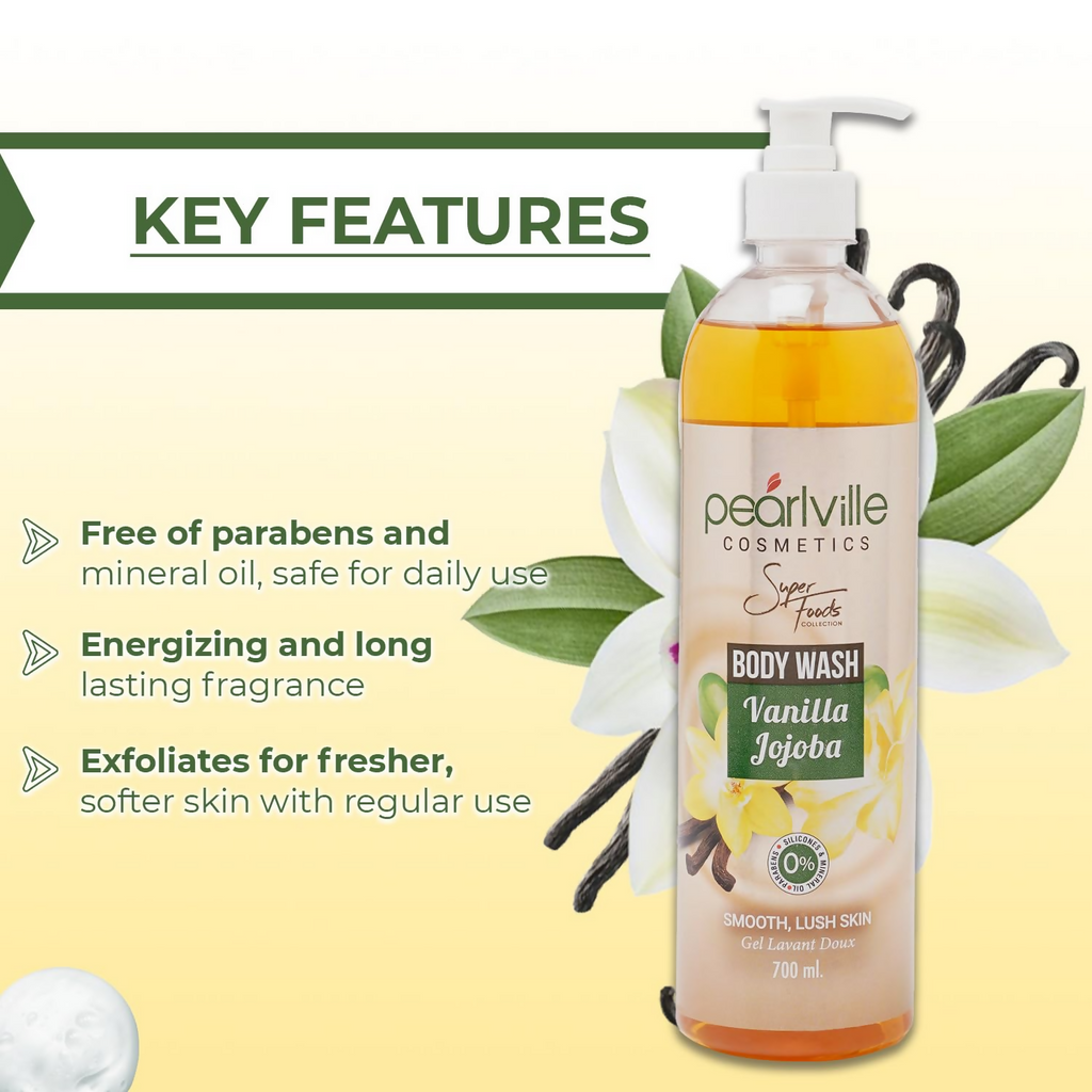 Pearlville Super Foods Collection Vanilla jojoba Body Wash
