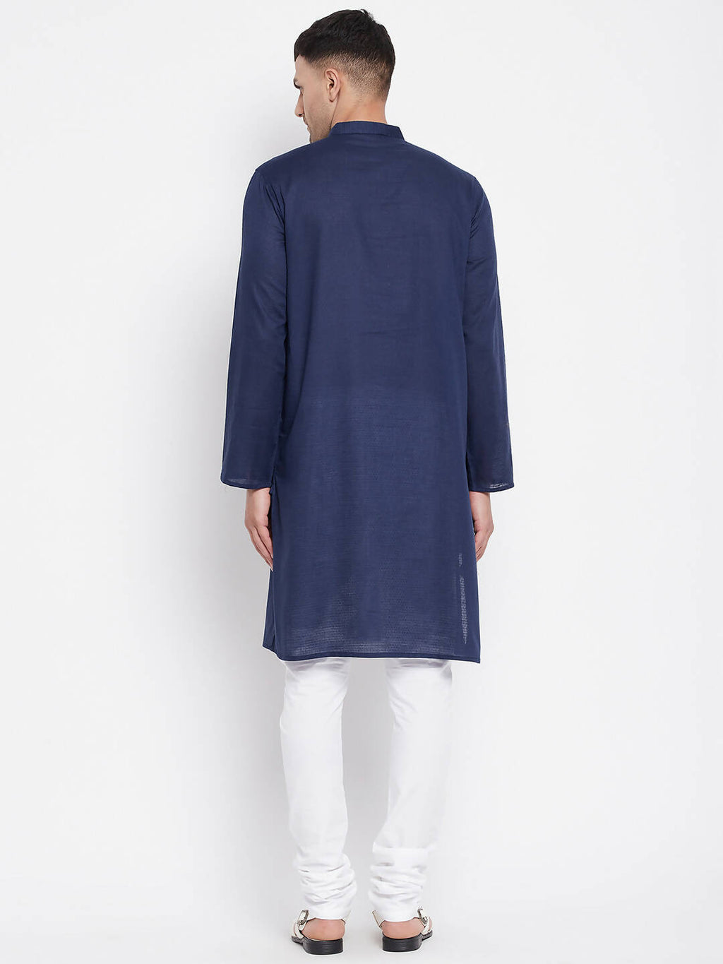 Even Apparels Blue Color Rayon Men's Kurta With Band Collar