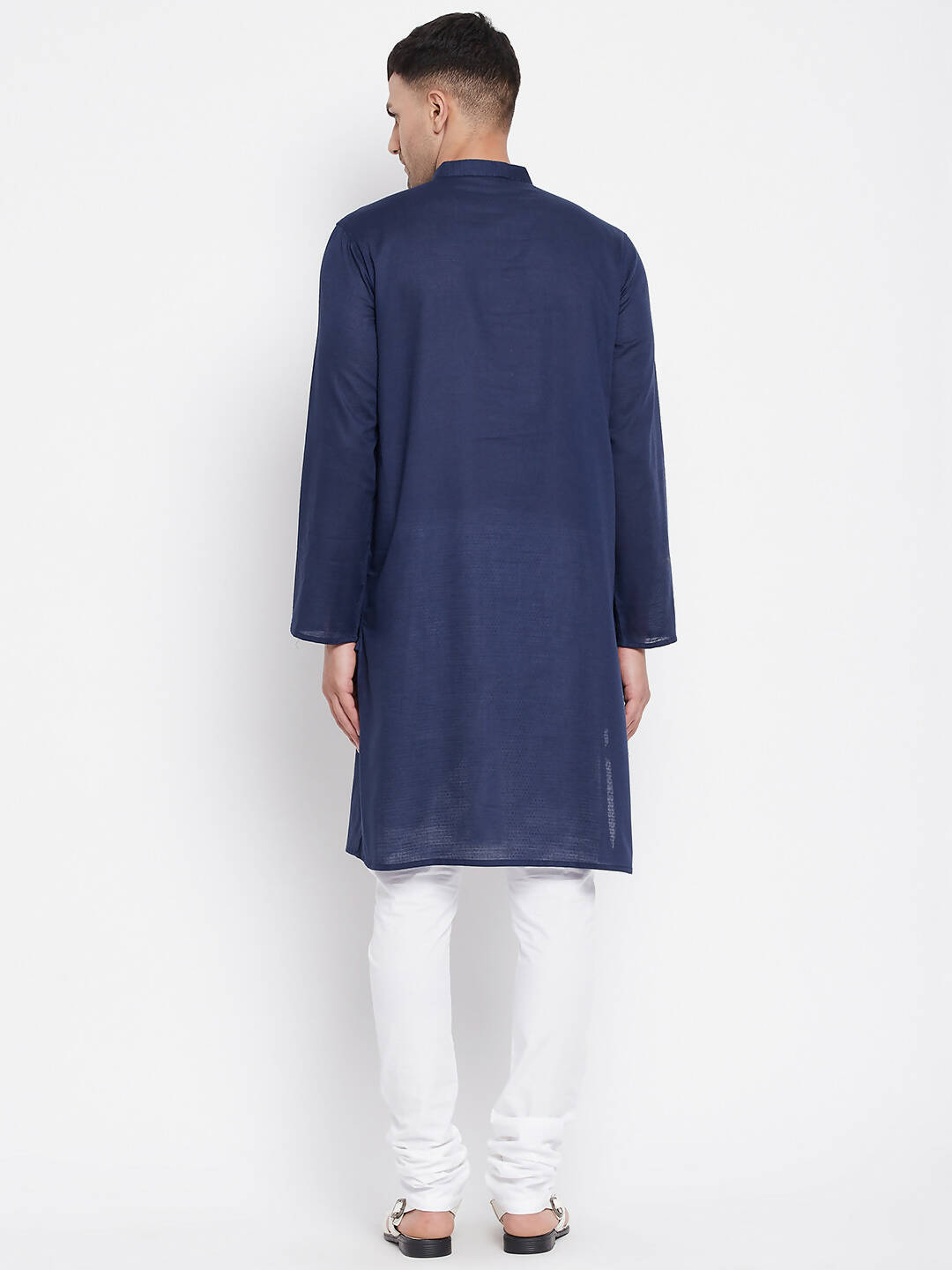 Even Apparels Blue Color Rayon Men's Kurta With Band Collar