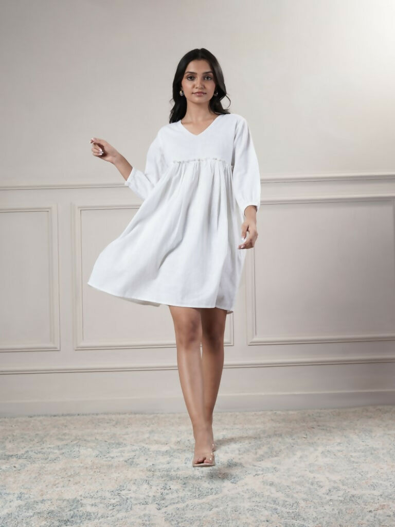 Joban Fashion Women's White Short Dress