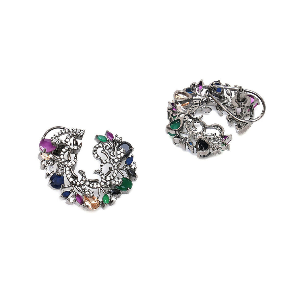 Multi Flower Oversized Stud Earrings- Ruby Raang