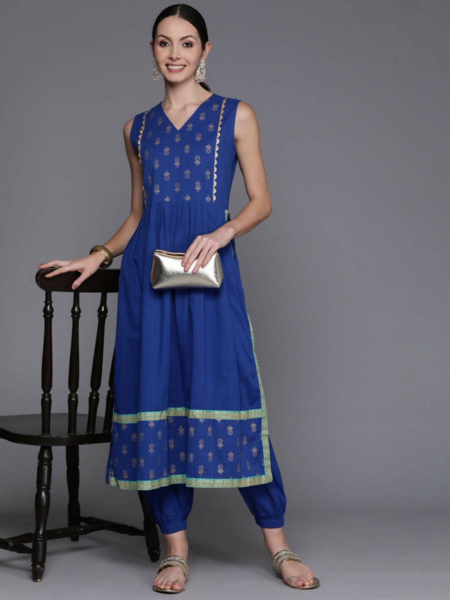 Ahalyaa Women's Traditional wear Kurta Set - Indigo blue