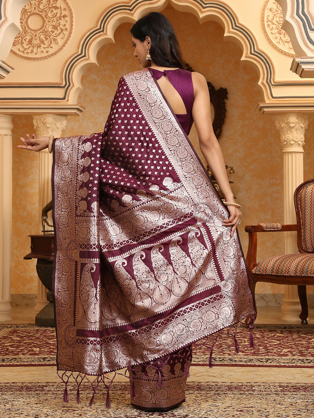 Shree Shyam Fashion Banarasi Silk Purple Saree