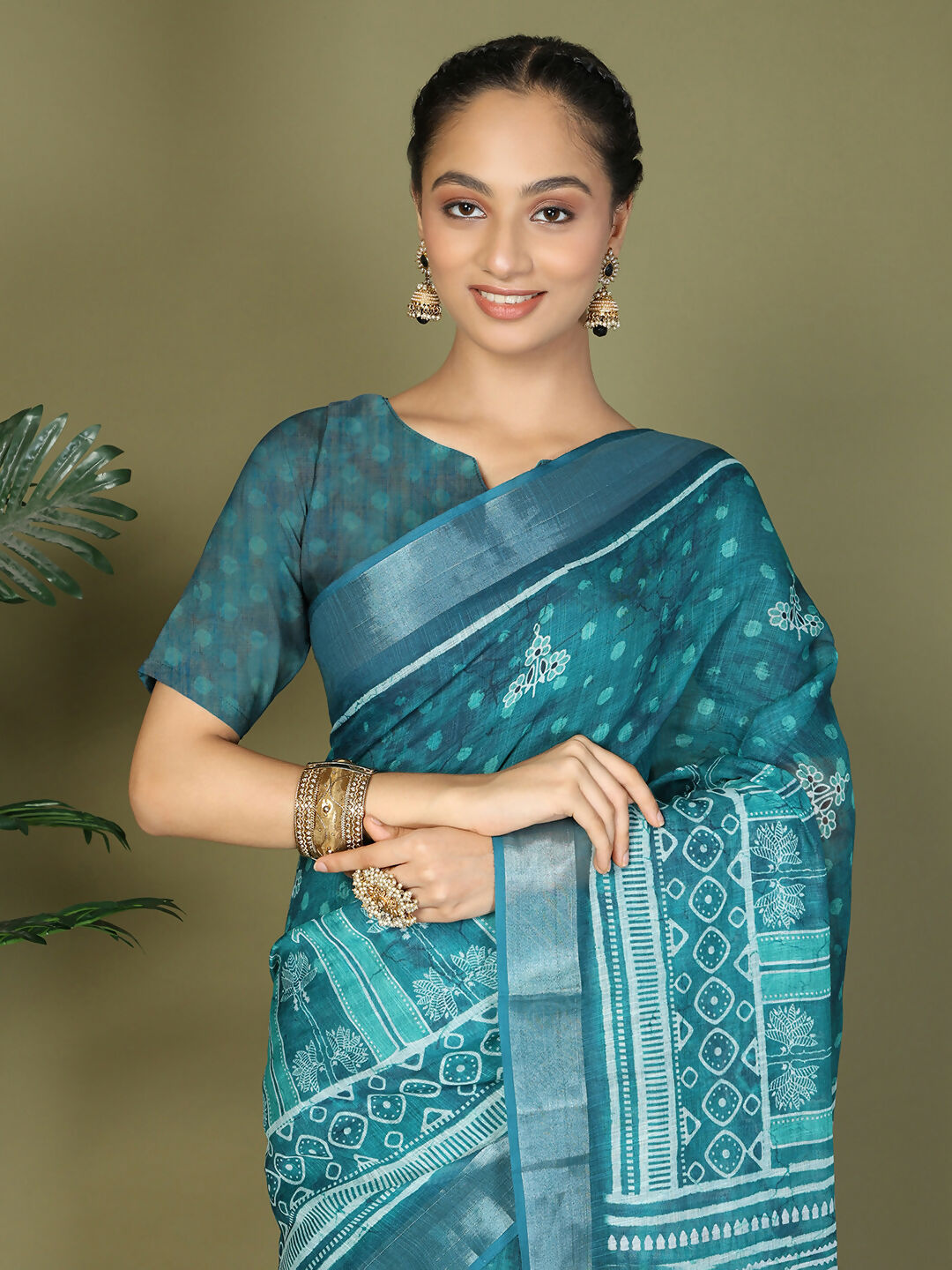 Shree Shyam Fashion Cotton Sea Green Saree