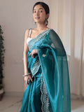 Vamsee Shirovastra Rama Organza Saree