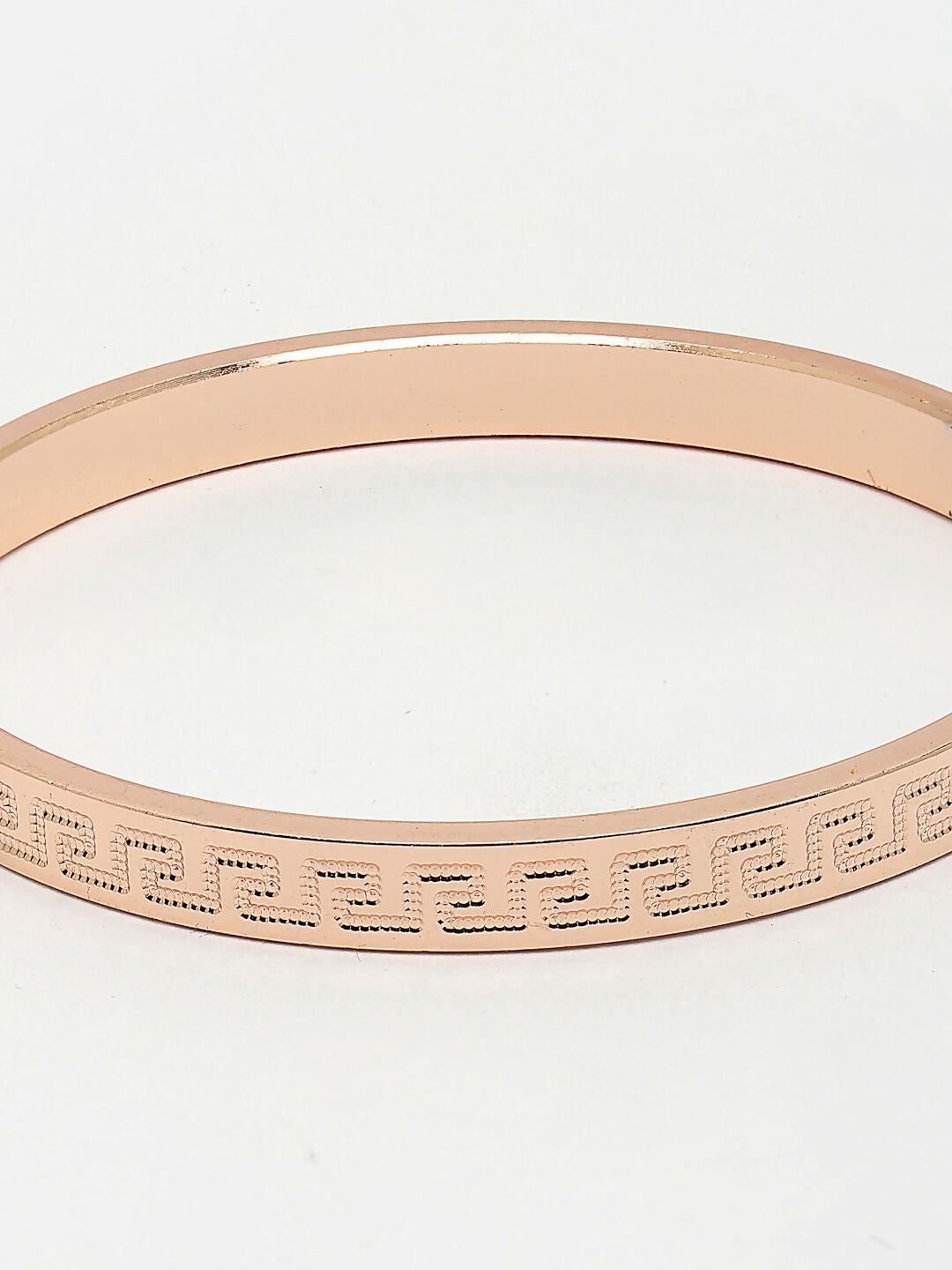 NVR Men's Rose Gold Stainless Steel Kada Bracelet