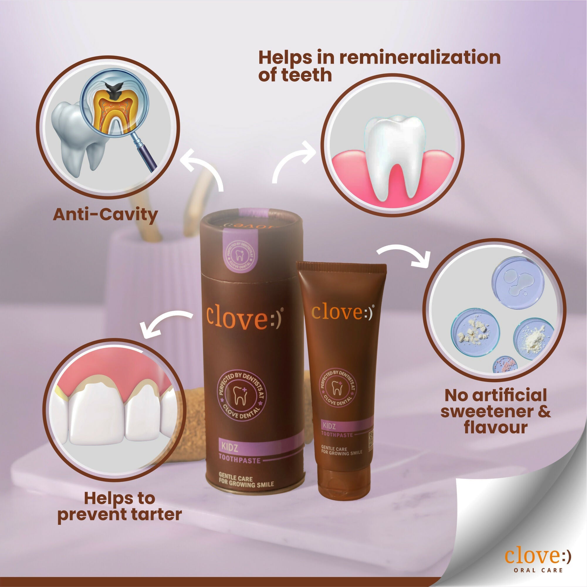 Clove Kids Toothpaste (3+years) Natural Strawberry Flavour