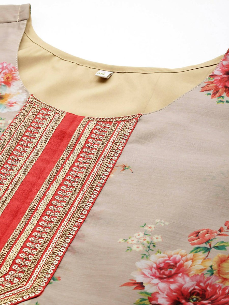 Ahalyaa Women's Traditional wear Kurta Set - Tan