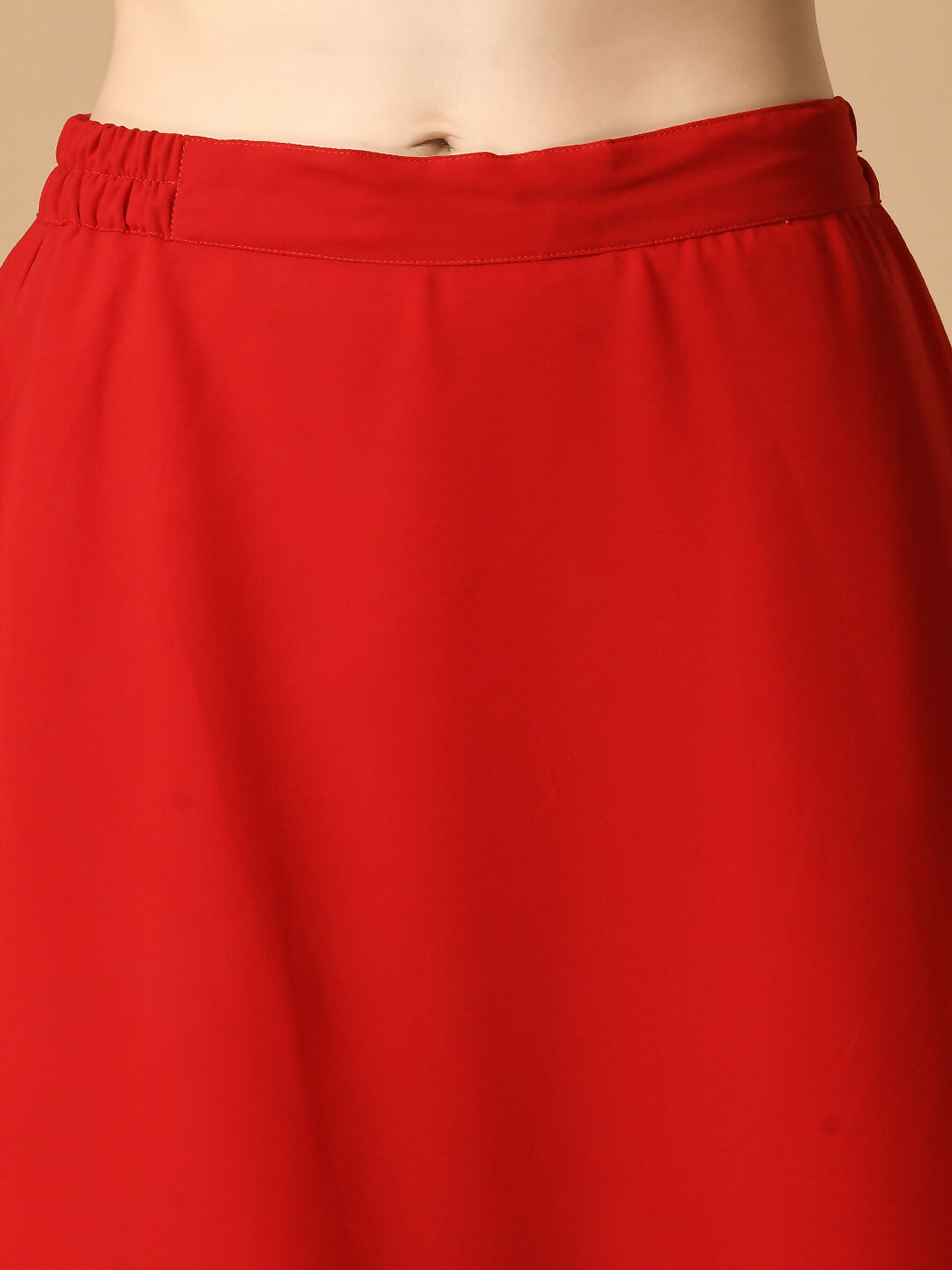 Myshka Women's Red Georgette Kurta & Skirt With Dupatta Party Sets